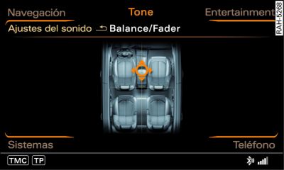 Ajustar balance y fader